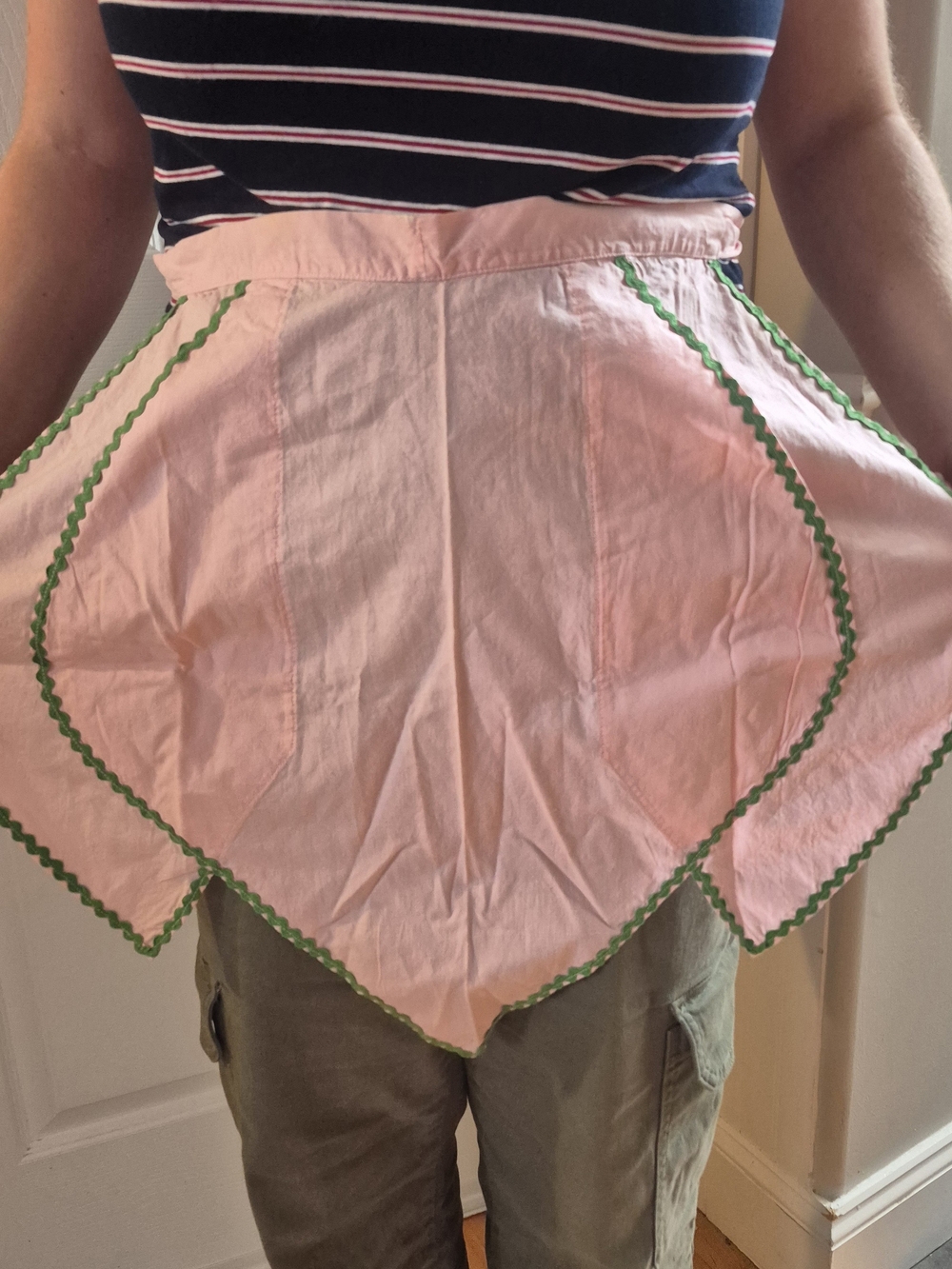 Pink Women's Shorts with Green Trim